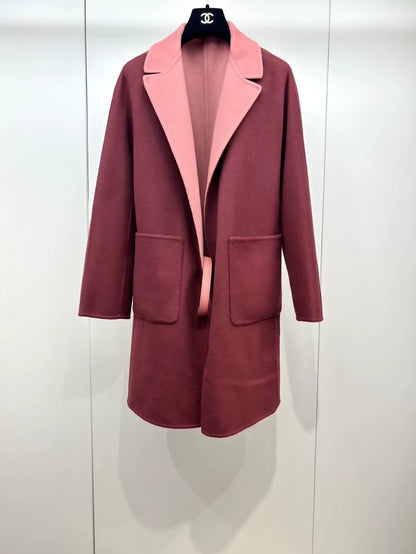 Loropiana reversible two-tone fitted cashmere coat