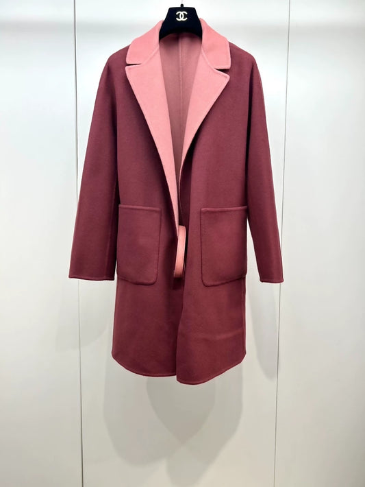 Loropiana reversible two-tone fitted cashmere coat