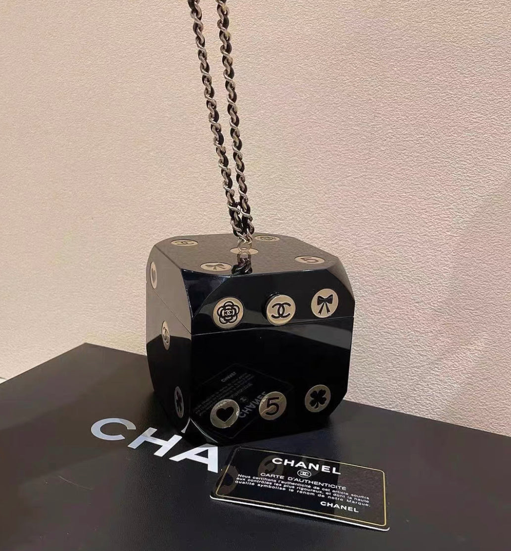 Chanel Minaudière Limited Edition Casino Dice Black Gold-Tone Hardware