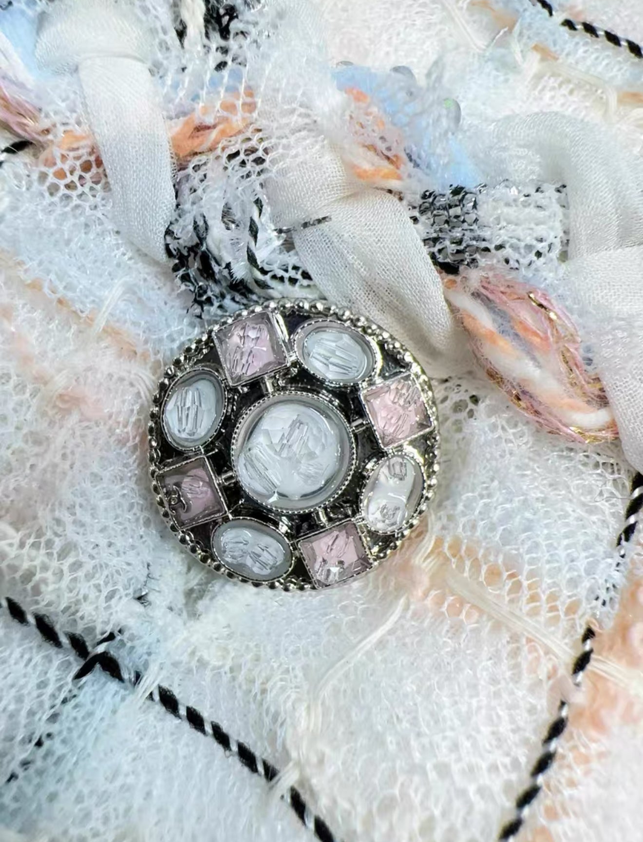 Chanel 25S white Multicolor tweed dress