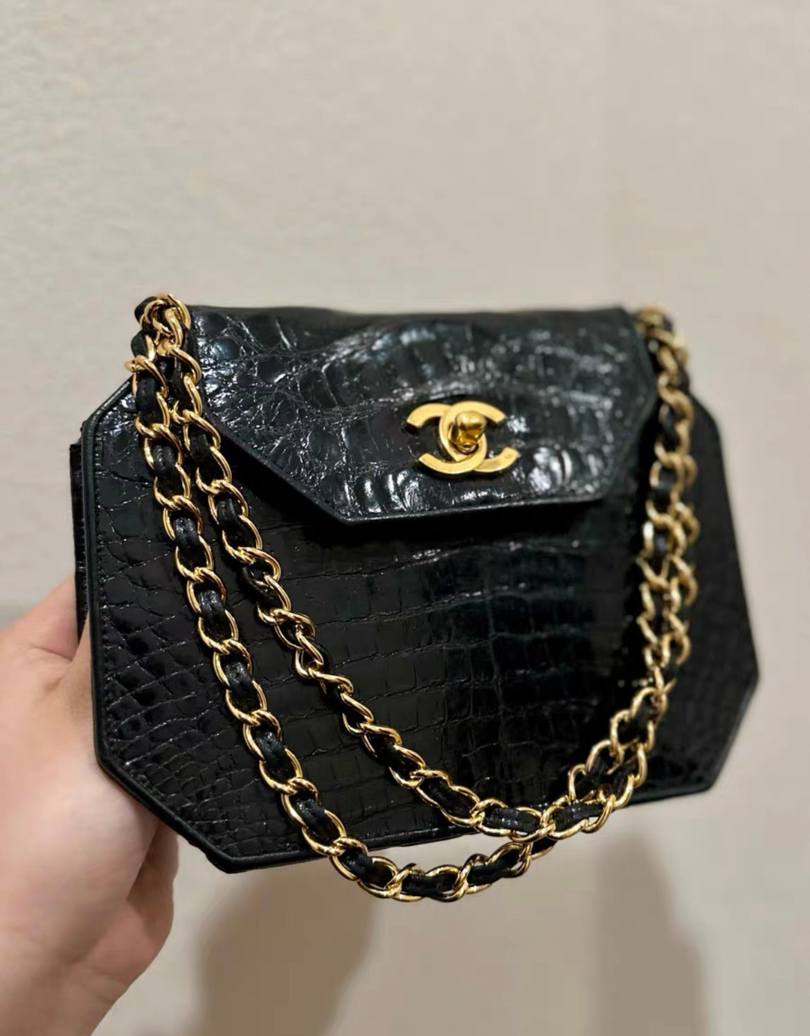 Chanel Vintage Crocodile Flap Clutch