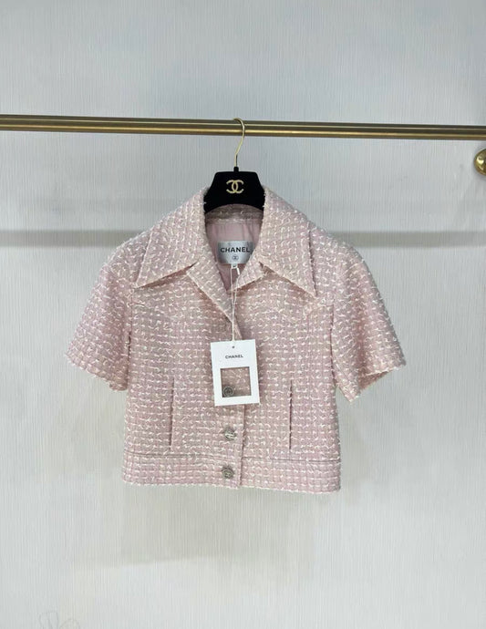 CHANEL Chanel 24P Pink short sleeve jacket size 34 - 34 Jacket - Secondhand luxury from Wararni