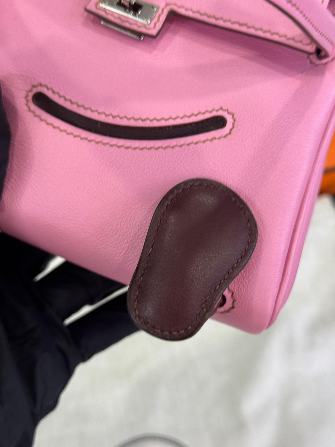Rare Hermès Kelly Doll Pink Bubblegum Swift Leather Palladium Hardware
