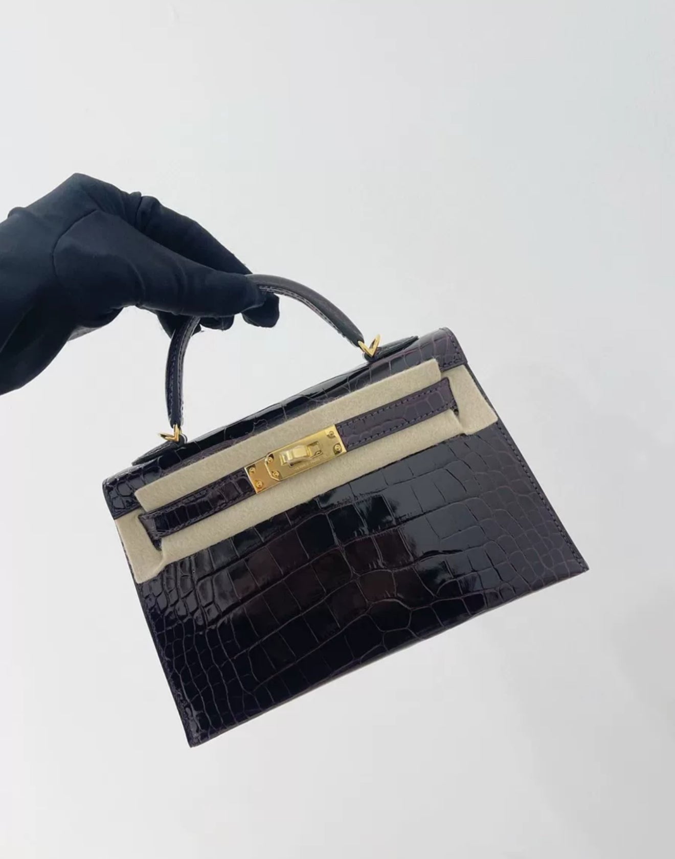 Hermès Mini Kelly Aubergine Niloticus Crocodile - Wararni