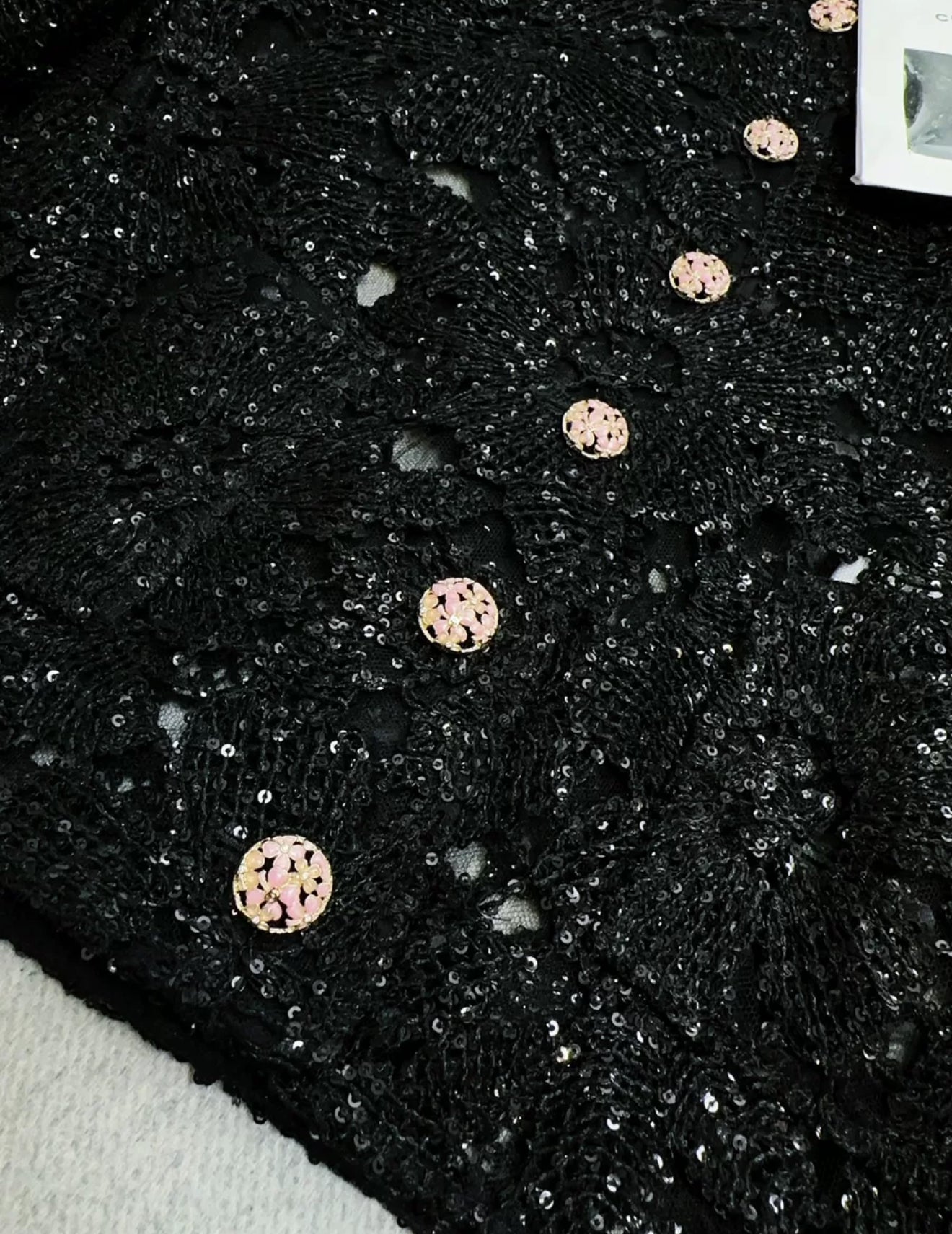Chanel 24S Black Flower Lace Jacket