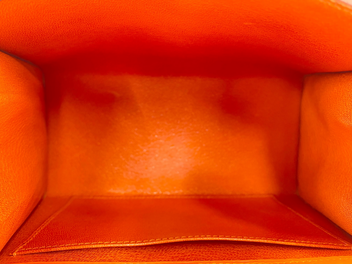 Hermès Mini Kelly I Orange Porosus Crocodile Lisse with Gold Hardware