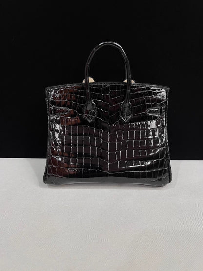 Hermes Birkin 25 Shiny Crocodile leather Gold hardware