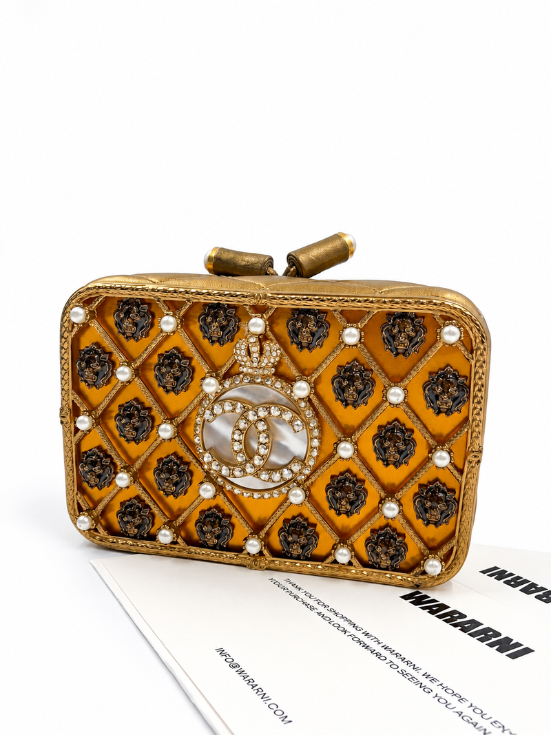 Chanel 2009 Paris Moscow Lion Head Minaudière Clutch (rare)
