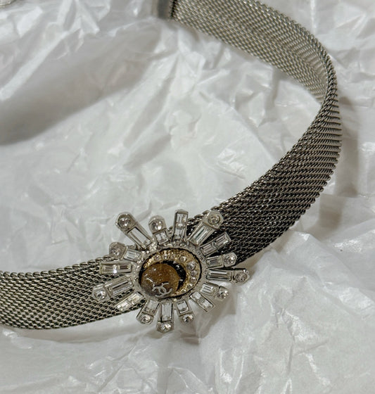 Chanel 17K Diamond-Encrusted Sunflower Wide Choker
