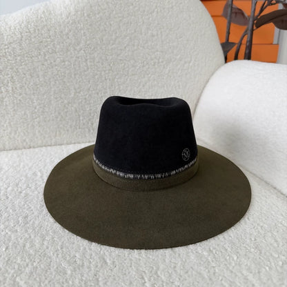 Maison Michel Black and Green Zipper Hat