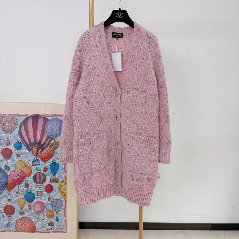 Chanel Metropolitan Collection Pink Diamond Quilted Cardigan