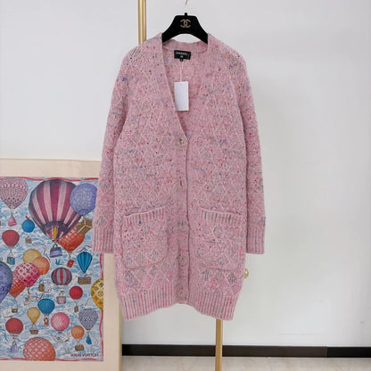 Chanel Metropolitan Collection Pink Diamond Quilted Cardigan