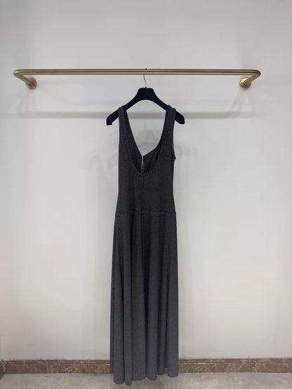 Chanel 24B Black Double C Print Dress