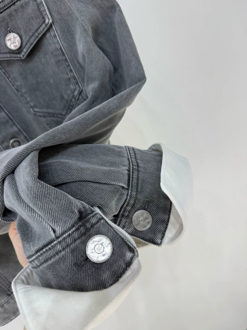 Chanel 25P Grey Denim Jacket