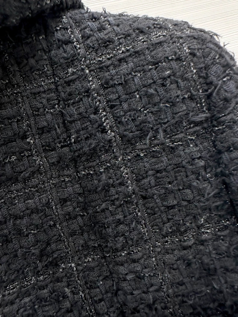 Chanel 25B black multi-pocket hooded jacket