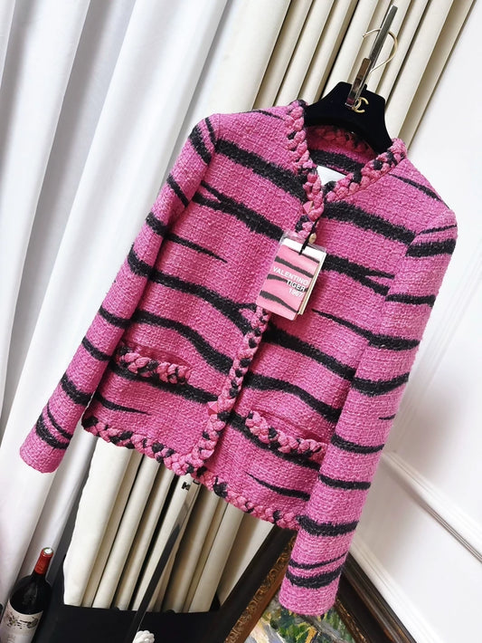 Valentino limited edition of the Tiger year in pink tweed with tiger print jacket