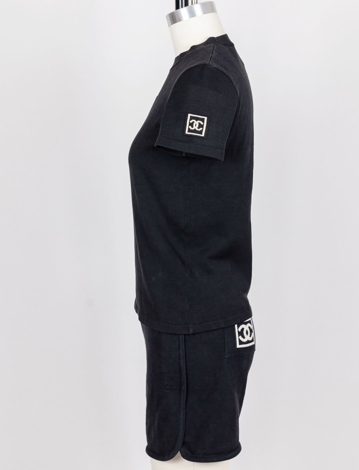 Chanel 2003 Vintage Navy Blue Knit Logo Lounge Set