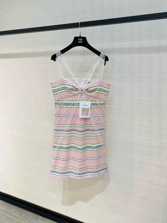 Chanel 24S tweed pink dress