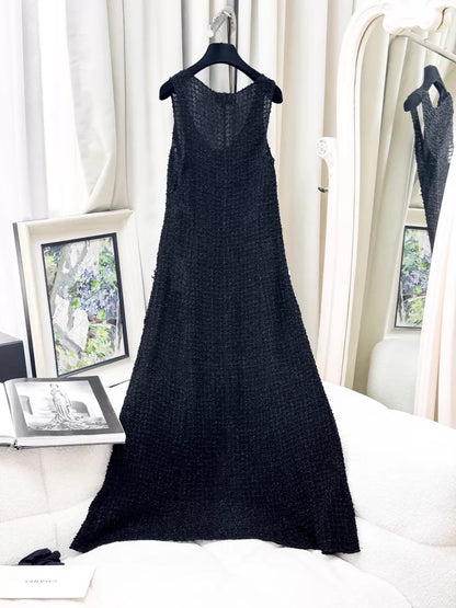 Chanel 24P black tweed dress