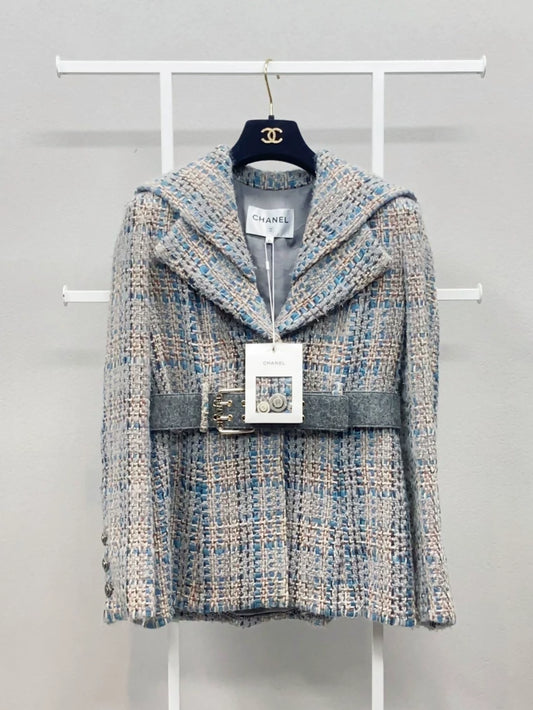 Chanel 18A colorful tweed cape jacket