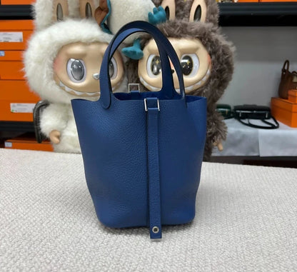 Hermès picotin 18 P5 blue TC leather Palladium Hardware
