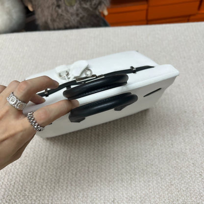 Hermes Birkin25 black and white Epsom leather Palladium Hardware