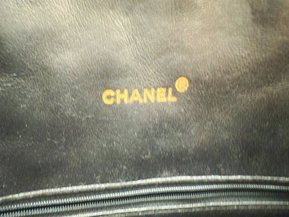 Chanel 1992 Half Moon Top Handle Bag – Black Tweed & Leather with Gold Hardware