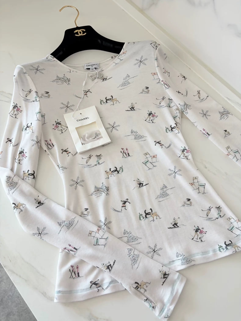 Chanel 25N Ski Print top