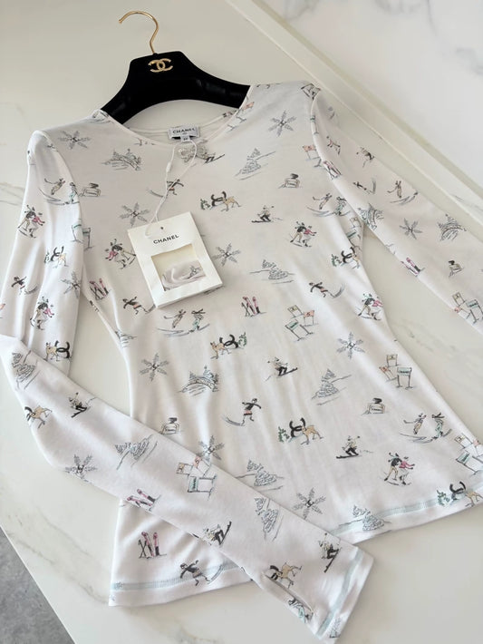 Chanel 25N Ski Print top
