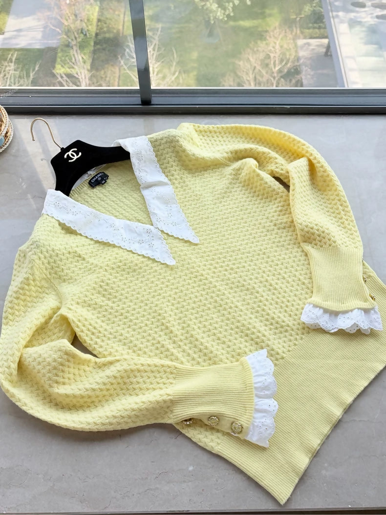 Chanel 24a Yellow Cashmere Sweater