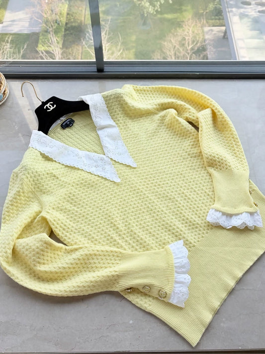 Chanel 24a Yellow Cashmere Sweater