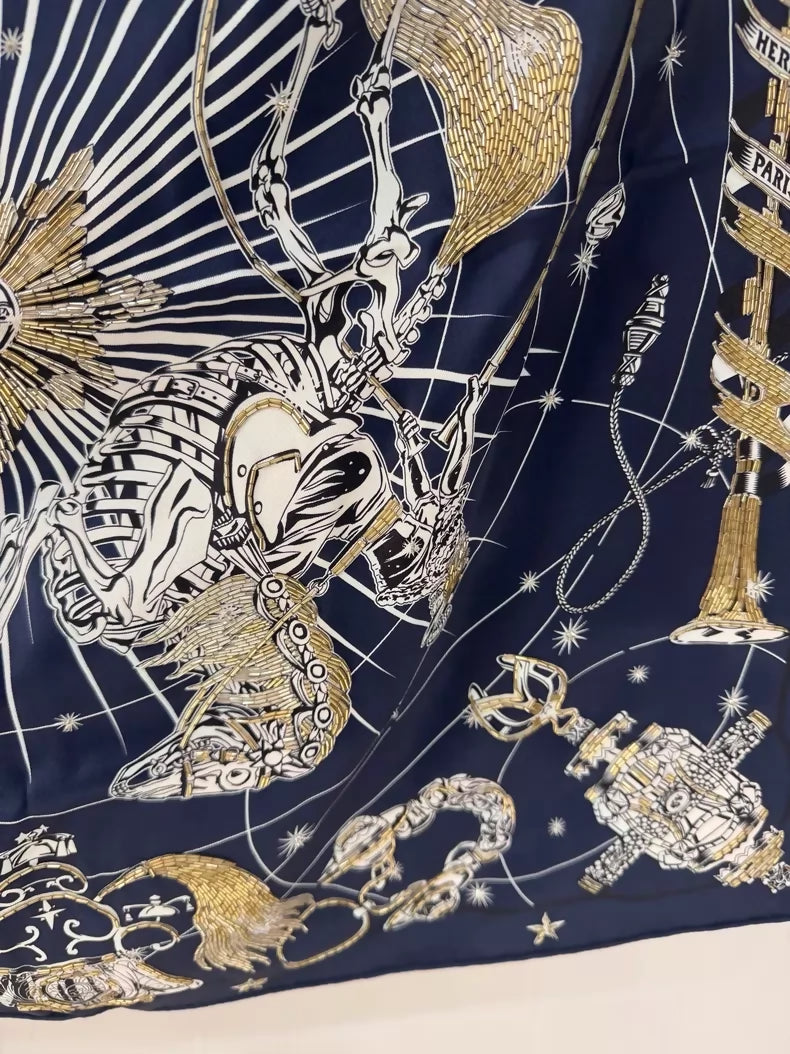 Hermes Chorus Stellarium Scarf: Designer: Daiske Nomura, 70cm