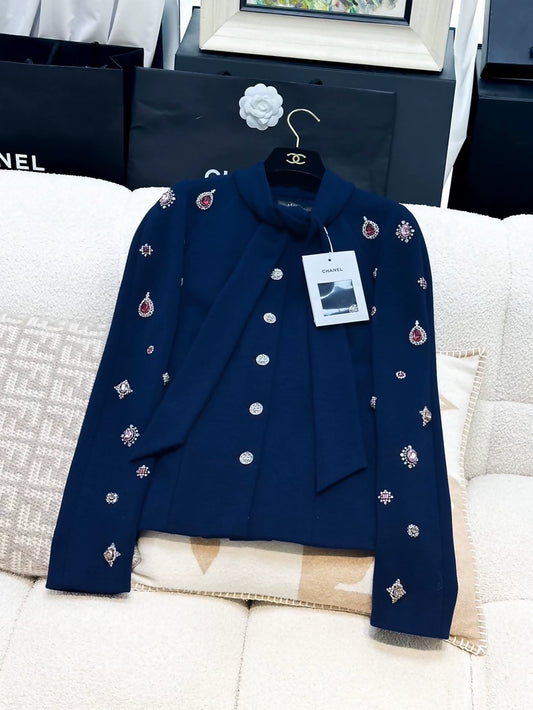 Chanel 22A navy blue jacket