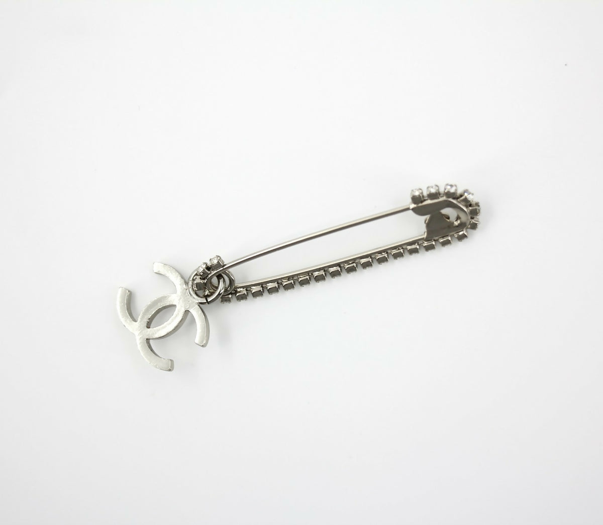 Chanel Vintage 01P Rhinestone Spring/Summer Collection Silver-Tone Brooch