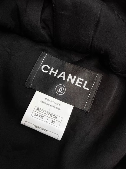 Chanel 2010 Black Satin Bow-Tweed jacket