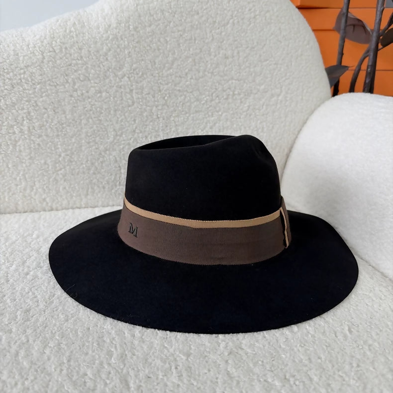 Maison Michel Color Block Wide Brim Hat
