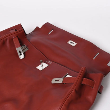 Rare HERMES Kelly 50 Relax Rouge H leather palladium hardware
