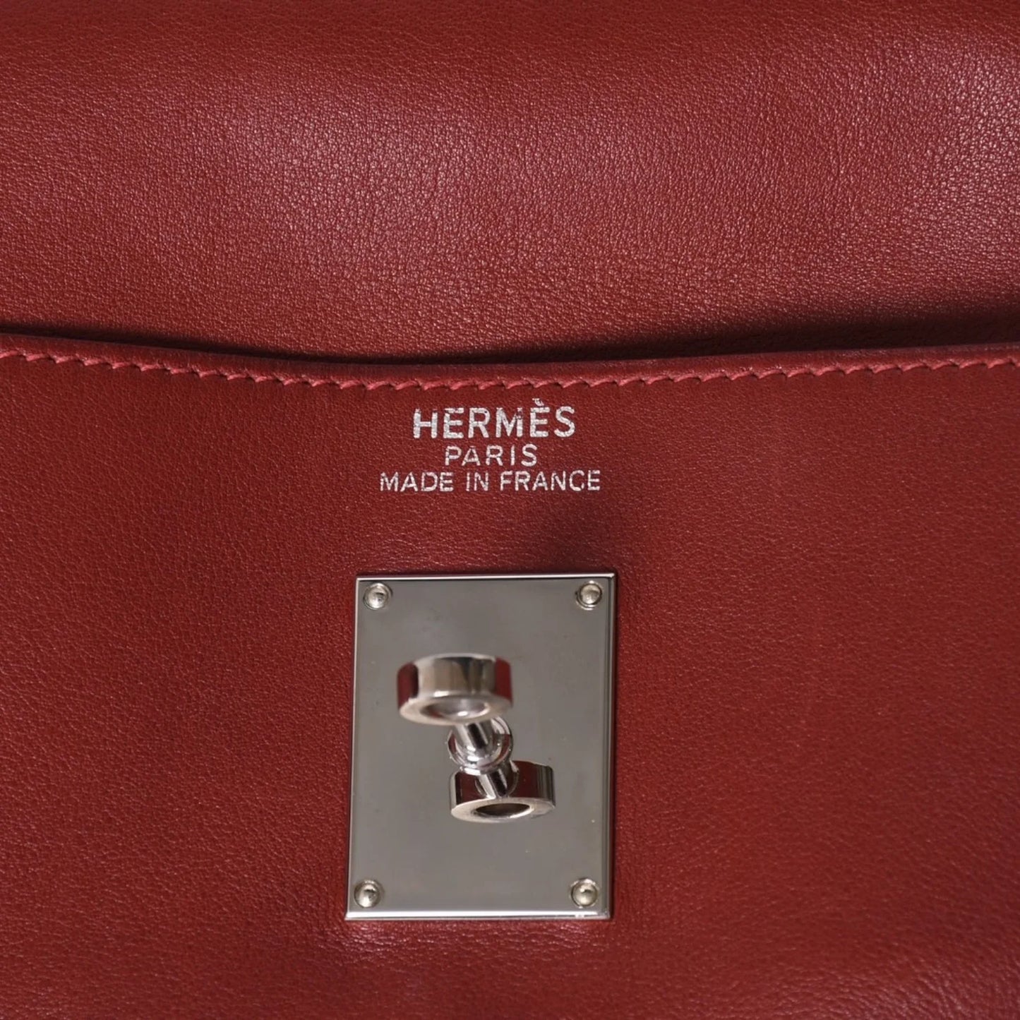 Rare HERMES Kelly 50 Relax Rouge H leather palladium hardware