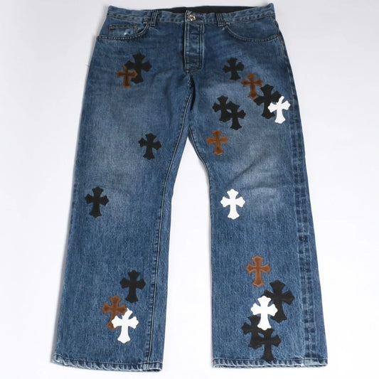 CHROME HEARTS Chrome Hearts Cross Patch Jeans Denim Pants