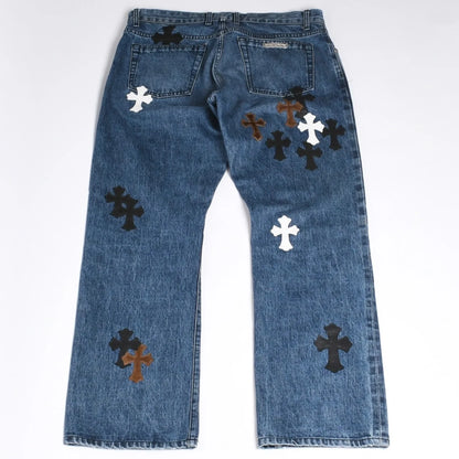 CHROME HEARTS Chrome Hearts Cross Patch Jeans Denim Pants