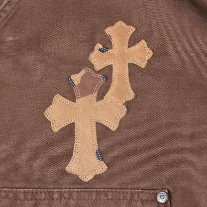 CHROME HEARTS × MATTY BOY SEX RECORDS brown Carpenter pants with cross patches