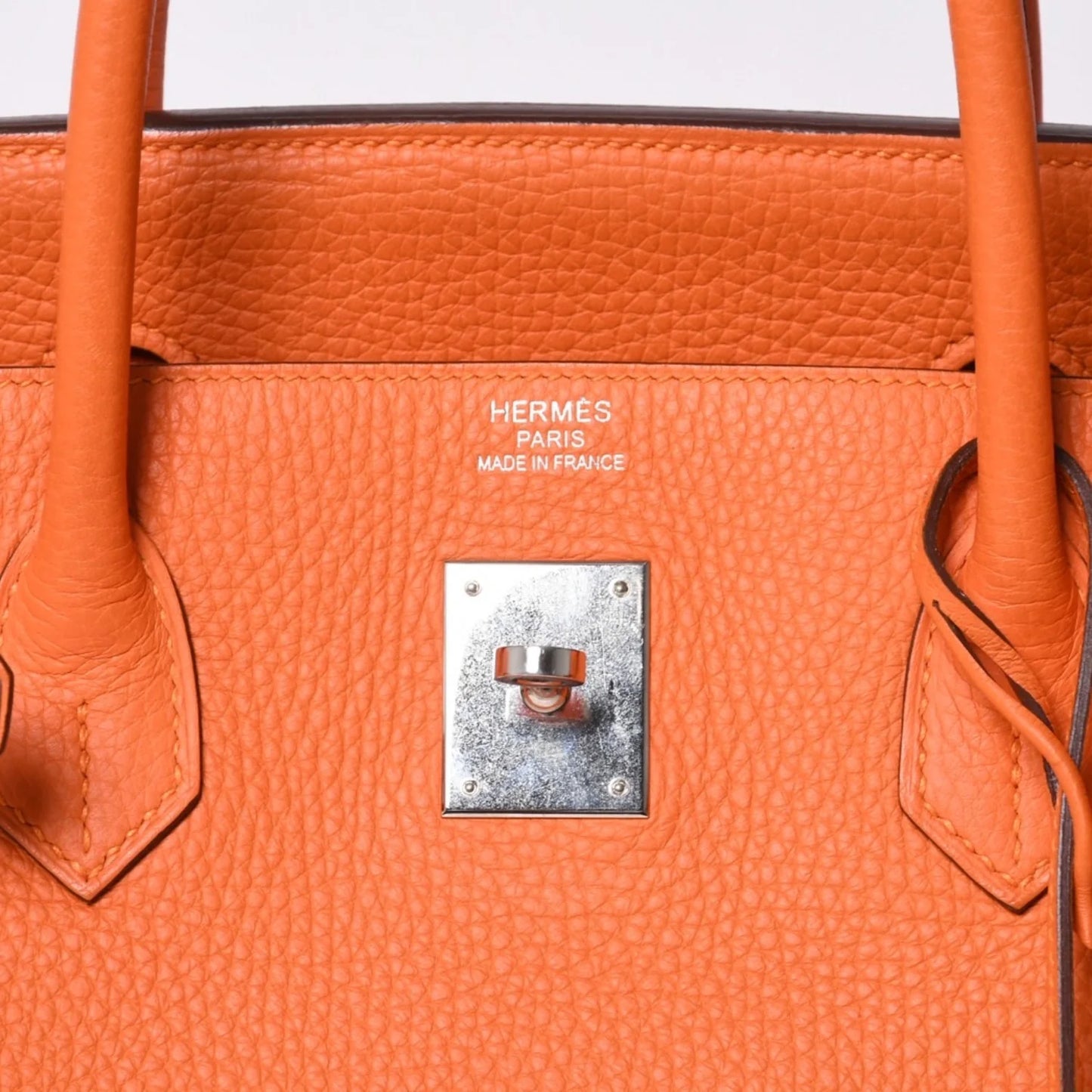 HERMES Birkin 40 Orange Togo leather palladium hardware