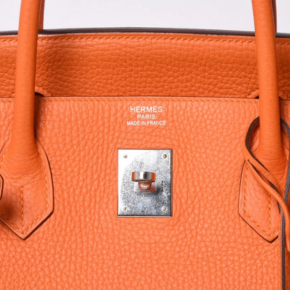 HERMES Birkin 40 Orange Togo leather palladium hardware
