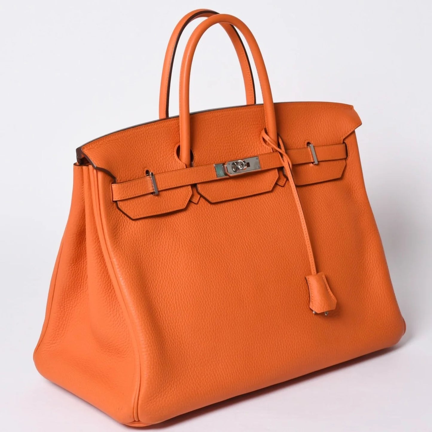 HERMES Birkin 40 Orange Togo leather palladium hardware