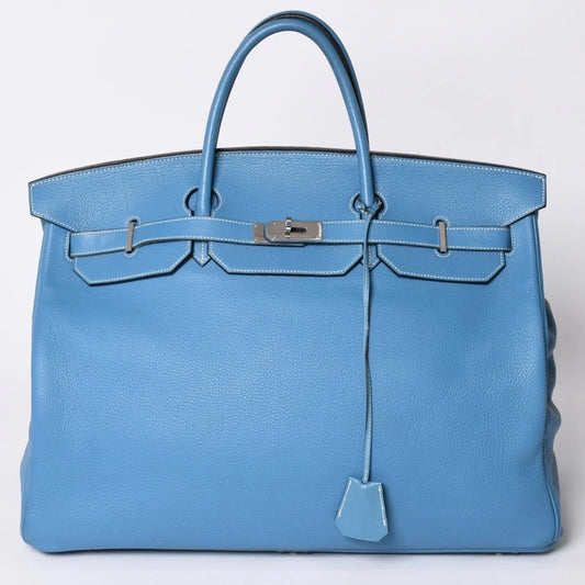 HERMES Birkin 50 Blue Jean TC leather palladium Hardware