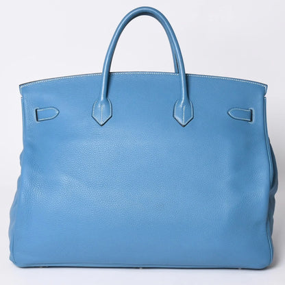 HERMES Birkin 50 Blue Jean TC leather palladium Hardware