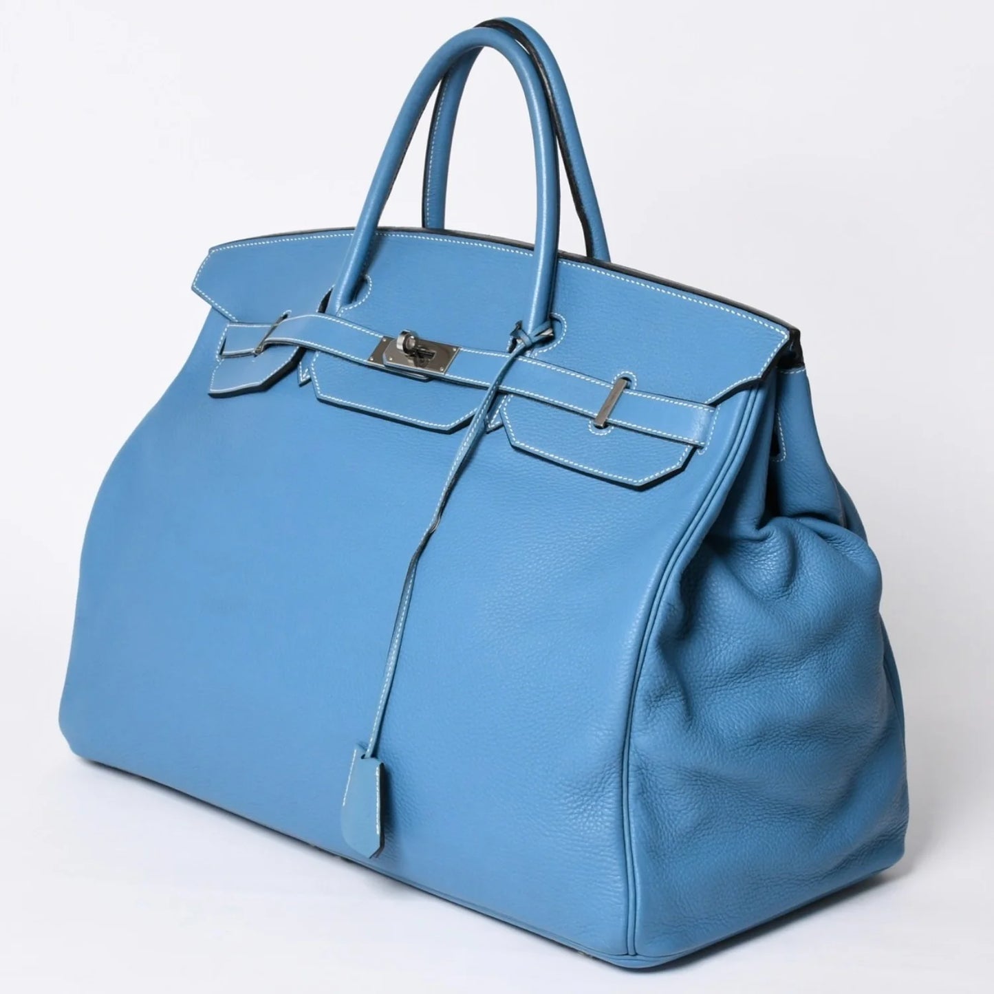 HERMES Birkin 50 Blue Jean TC leather palladium Hardware
