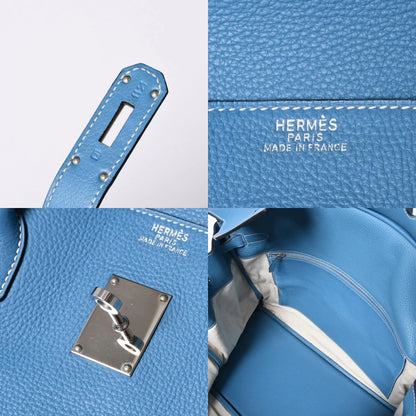 HERMES Birkin 50 Blue Jean TC leather palladium Hardware