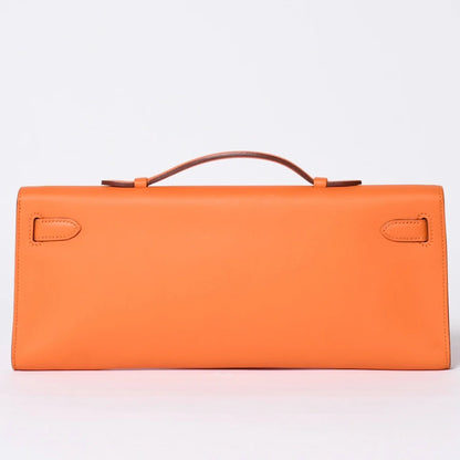 HERMES KELLY CUT orange swift leather palladium Hardware