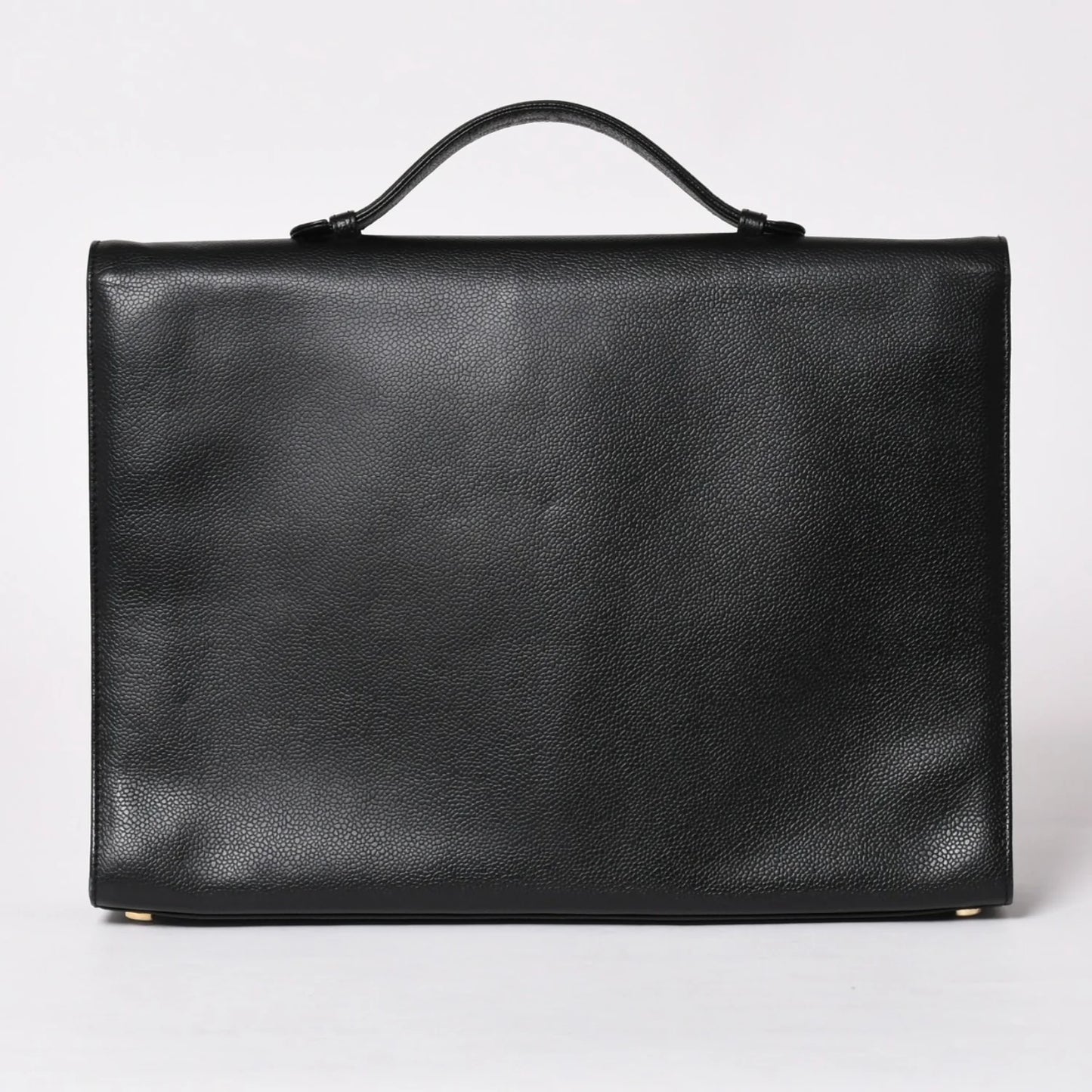 CHANEL briefcase business bag Black Caviar leather Gold Hardware